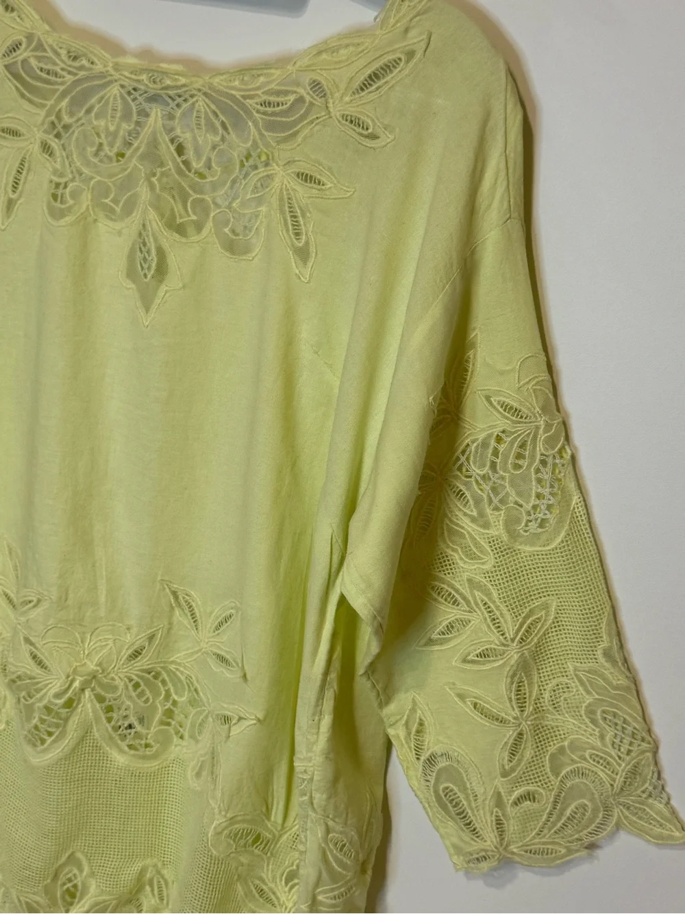 NEW Celandine/Anthropologie Long-Sleeve Crochet Lace Cover-Up Mini Dress Size XL